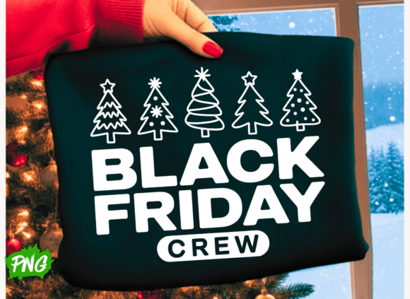 Christmas Black Friday Crew,Winter Tree Illustrations