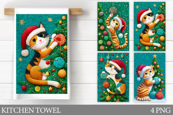 Christmas Cat Kitchen Towel Design Review