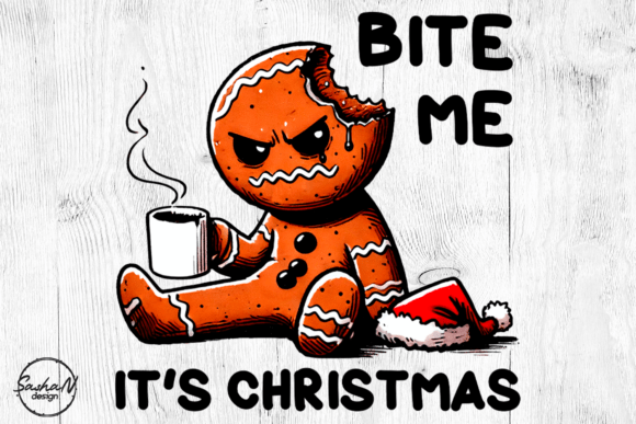 Christmas Gingerbread Sarcastic Quotes: Illustrations for Festive Branding