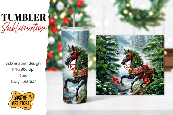 Christmas Tumbler Sublimation.Horse Tumb Illustrations Review