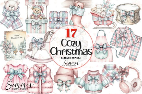 Cozy Warm Winter Christmas Clipart for Professional Illustrations
