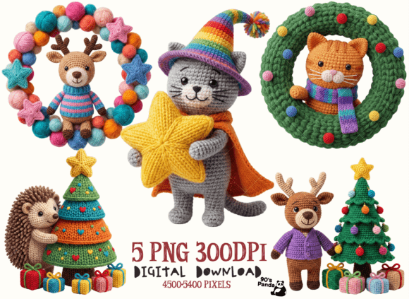 Crochet Christmas PNG Bundle Santa: A Designer’s Review for Illustrations