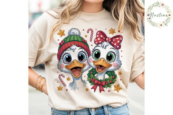 Cute Christmas Ducks Sublimation Design for Illustrations