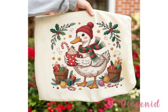 Festive Christmas Duck Clipart PNG