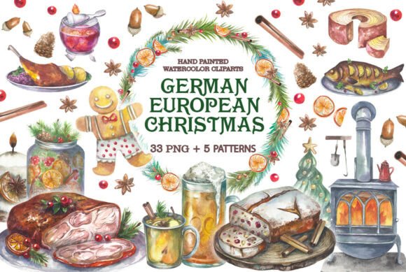 Germany European Christmas Illustrations Review