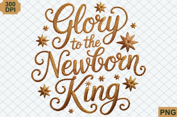 Glory to the Newborn King, Christmas PNG: Illustrations for Branding