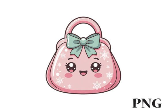 Kawaii Christmas Gift Bag Clipart PNG for Illustrations