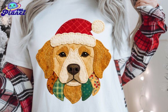 Patchwork Golden Retriever Christmas PNG: A Designer’s Review for Illustrations