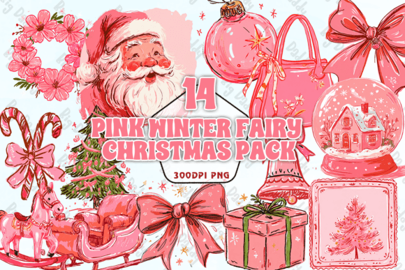 Pink Winter Fairy Christmas Pack PNG Review