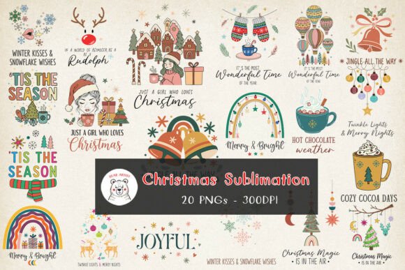 Retro Christmas Hand-drawn PNG Bundle Review