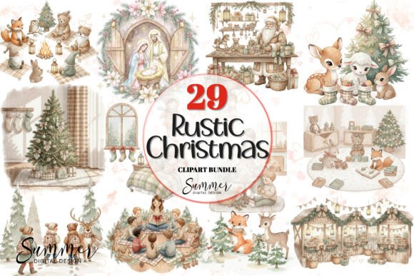 Rustic Magical Christmas Clipart Review for Digital Sellers