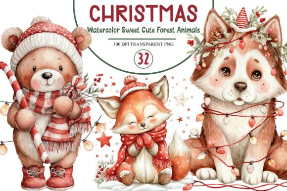 Watercolor Sweet Christmas Cute Forest Review for Digital Sellers